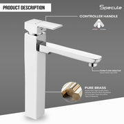 Cubix Single Lever Deck-mount Tall Body Wash Basin Single Lever Mixer Tap - by Specule